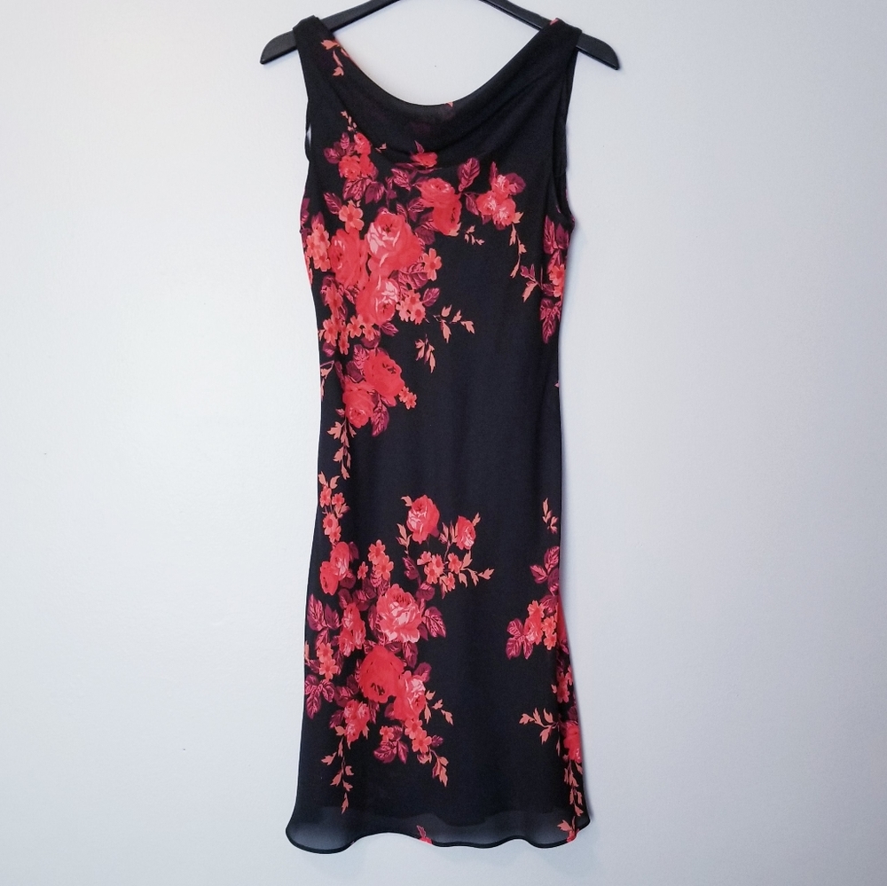 Positive Attitude Red Floral Dress🖤
